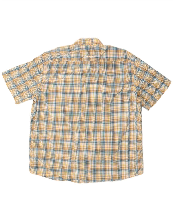 Cămașă cu mânecă scurtă pentru bărbați Camel Active, cu mâneci scurte, 2XL, bumbac cu carouri galbene