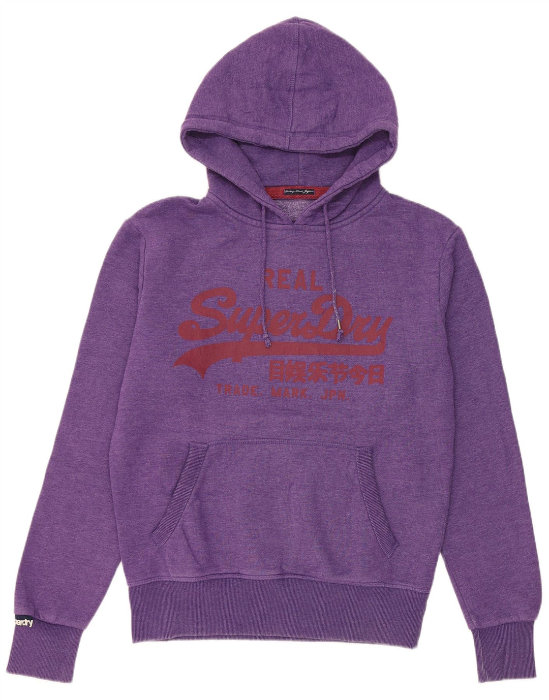 Pulover cu glugă grafic Superdry pentru bărbați, bumbac violet mediu