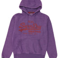 Pulover cu glugă grafic Superdry pentru bărbați, bumbac violet mediu