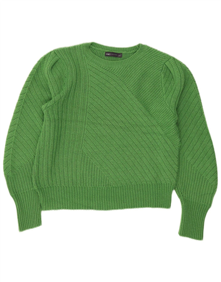Pulover pentru femei Marks & Spencer cu gâtul cu barca UK 12 verde mediu