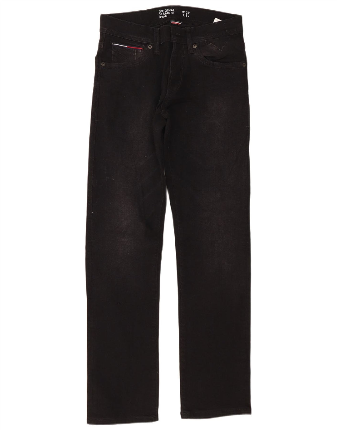 TOMMY HILFIGER Blugi drepti pentru bărbați Ryan W29 L32, bumbac negru