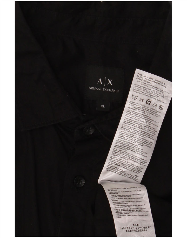 Cămașă Armani Exchange pentru bărbați XL bumbac negru
