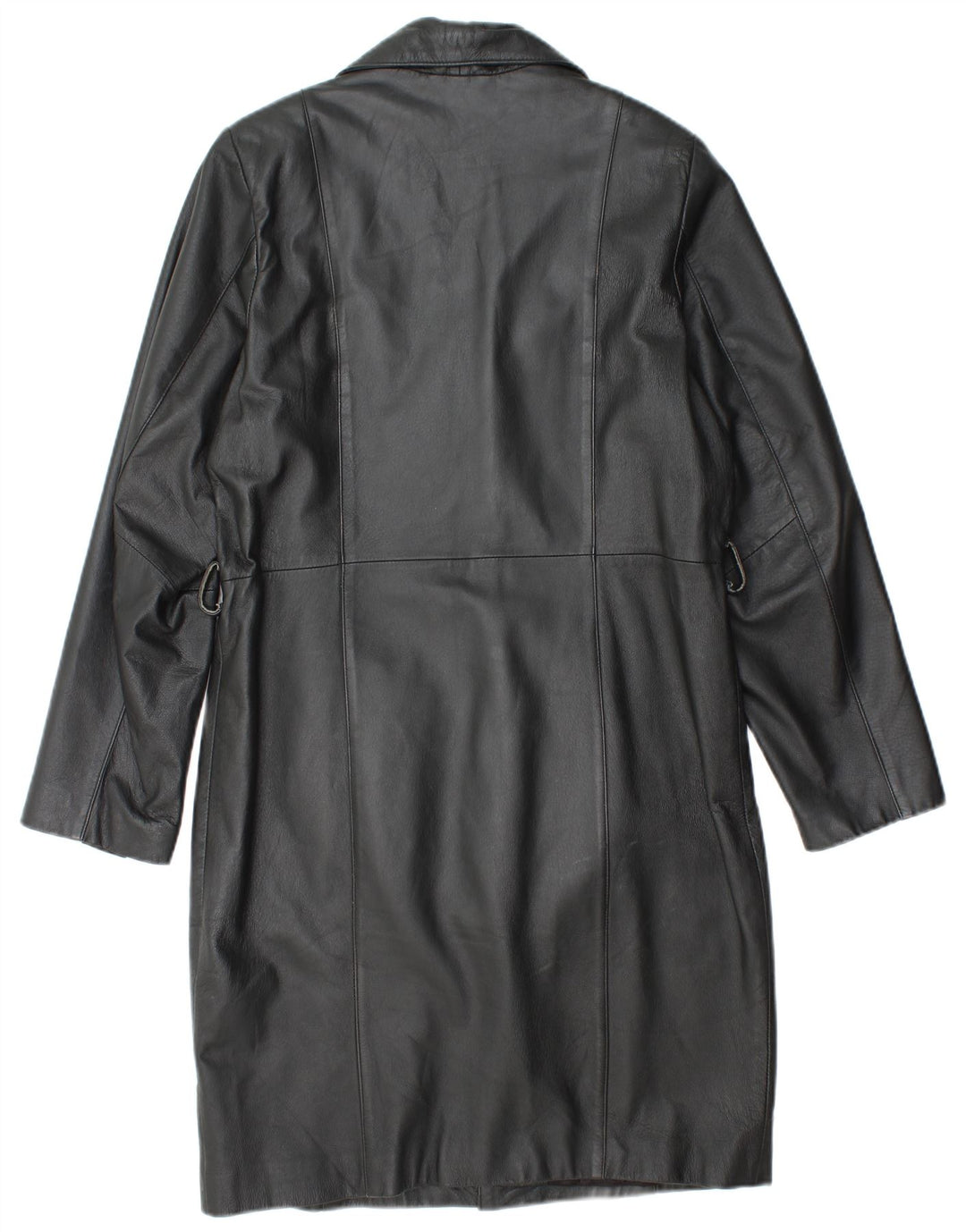 Palton de piele VINTAGE pentru femei UK 14 Piele neagră medie