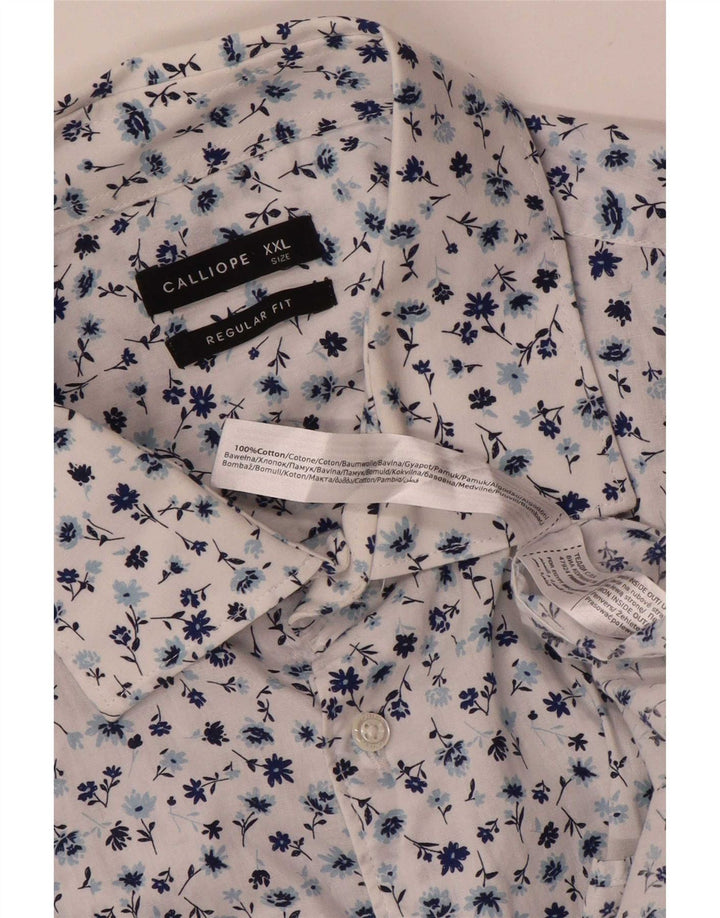Cămașă Calliope pentru bărbați, cu tăiere obișnuită, 2XL, bumbac floral alb