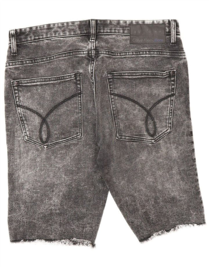Pantaloni scurți din denim pentru bărbați Calvin Klein W30, bumbac gri mediu
