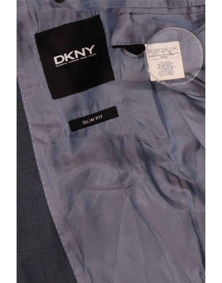 Jachetă Dkny pentru bărbați cu 2 nasturi, UK 42 XL, lână bleumarin