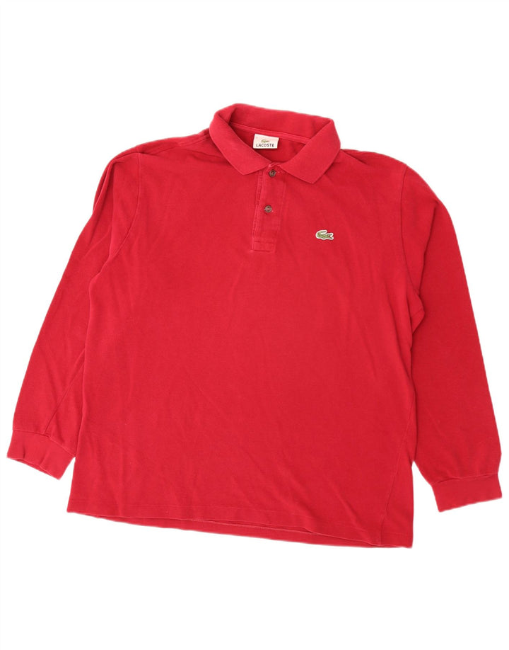 Tricou polo pentru bărbați Lacoste cu mânecă lungă, mărimea 5, bumbac roșu mare