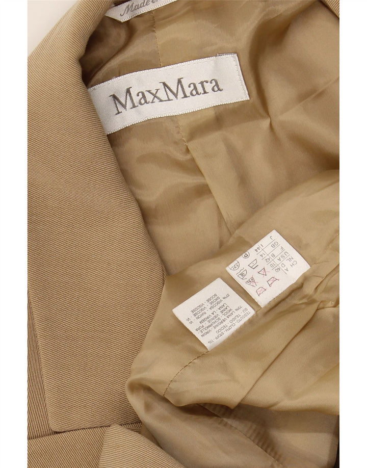MAX MARA Jachetă pentru femei la dublu piept UK 14 Lână mare bej