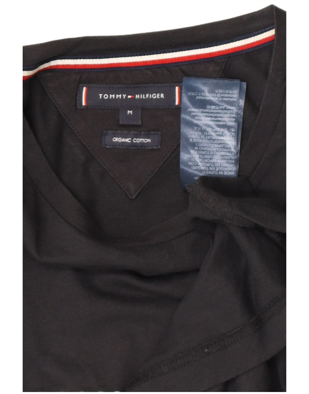 Tricou grafic Tommy Hilfiger pentru bărbați Top mediu din bumbac negru