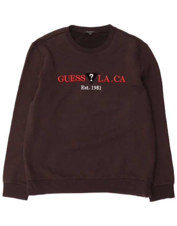 Guess Pulover grafic pentru bărbați UK 42 Bumbac negru mare