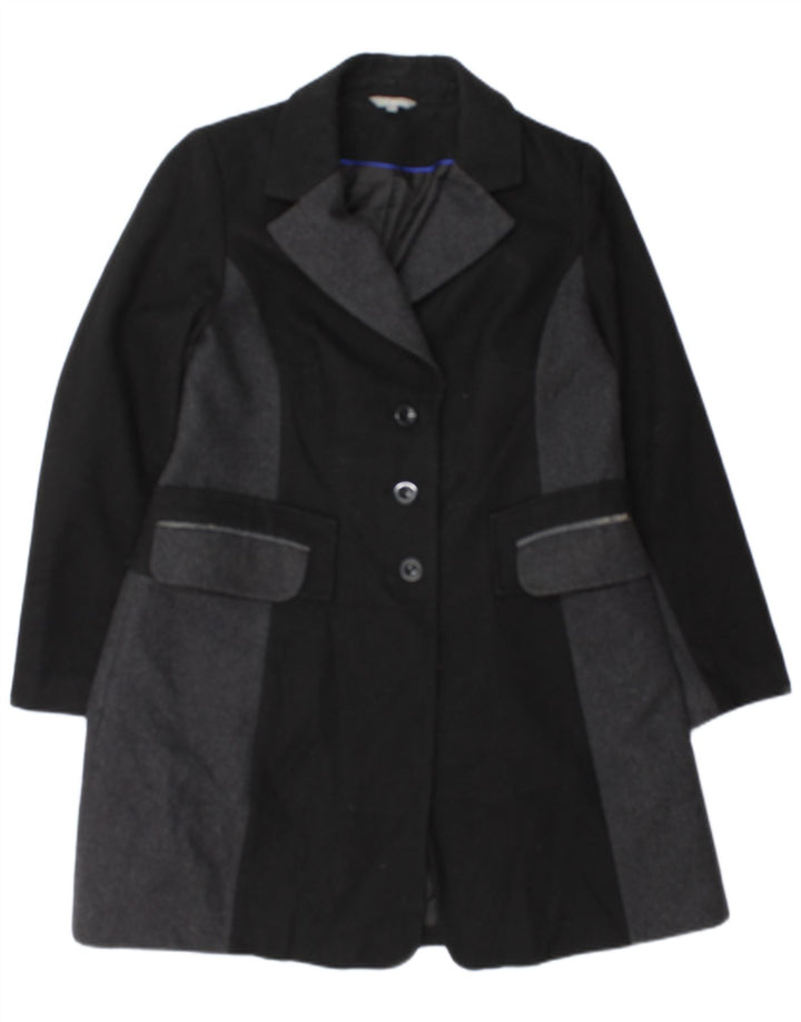 Palton pentru femei Marks & Spencer UK 16 mare, negru, lână color bloc