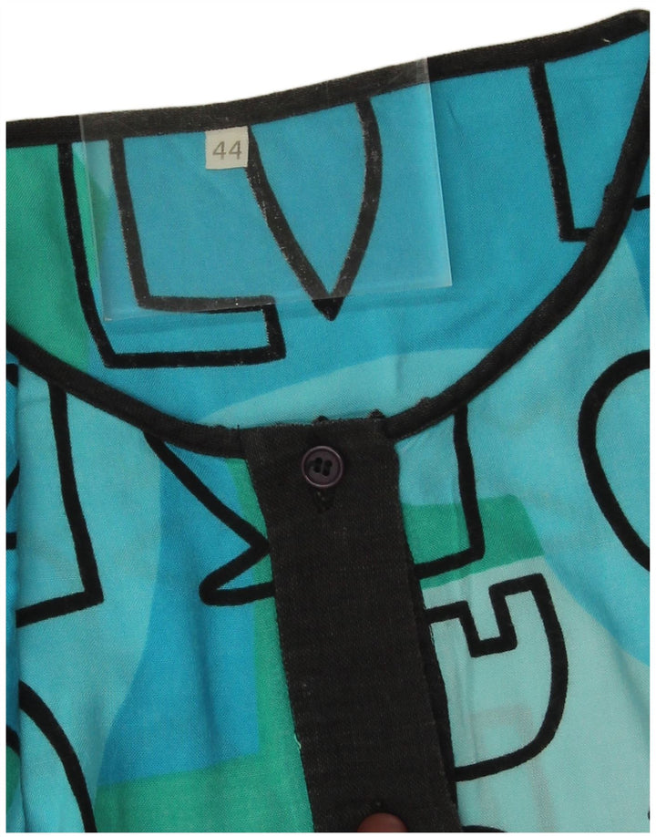 Bluză Vintage Femei Top EU 44 XL Albastru Geometric