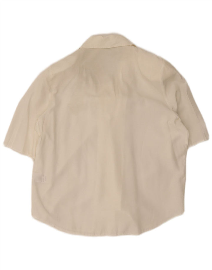 Bluză cămașă obișnuită cu mânecă scurtă pentru femei Classics UK 12 Medium White