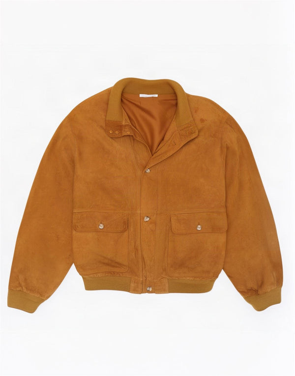 Bomber vintage pentru bărbați din piele intoarsa IT 56 3XL din piele bej