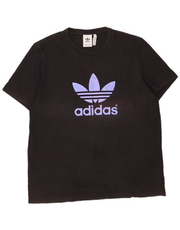 Tricou grafic pentru bărbați Adidas mânecă lungă XL bumbac negru