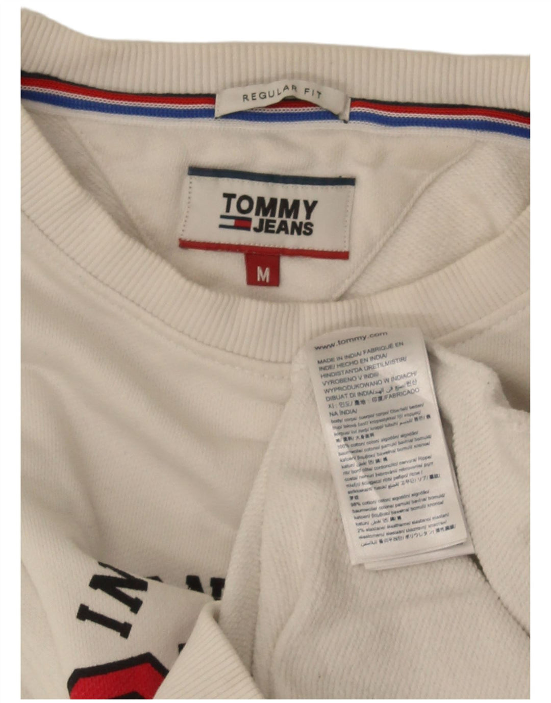 Hanorac pentru bărbați Tommy Hilfiger, cu formă regulată, din bumbac alb mediu
