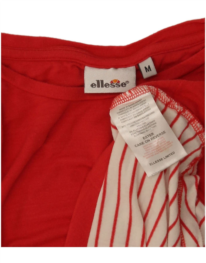 Tricou pentru femei Ellesse Top UK 14 Medium Red Striped Viscose
