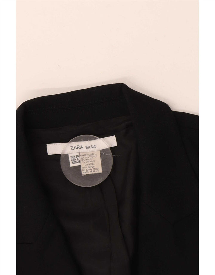 Jachetă pentru femei Zara cu 1 nasture EU 38 Poliester negru mic