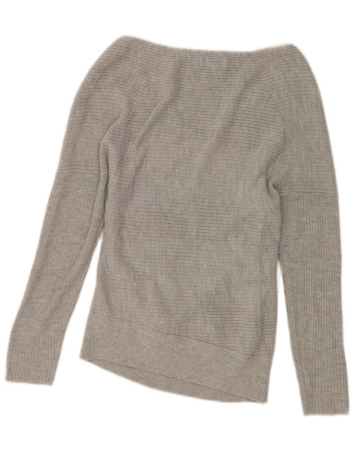 Topshop Top pentru femei cu mânecă lungă UK 8 Small Gri Acrilic