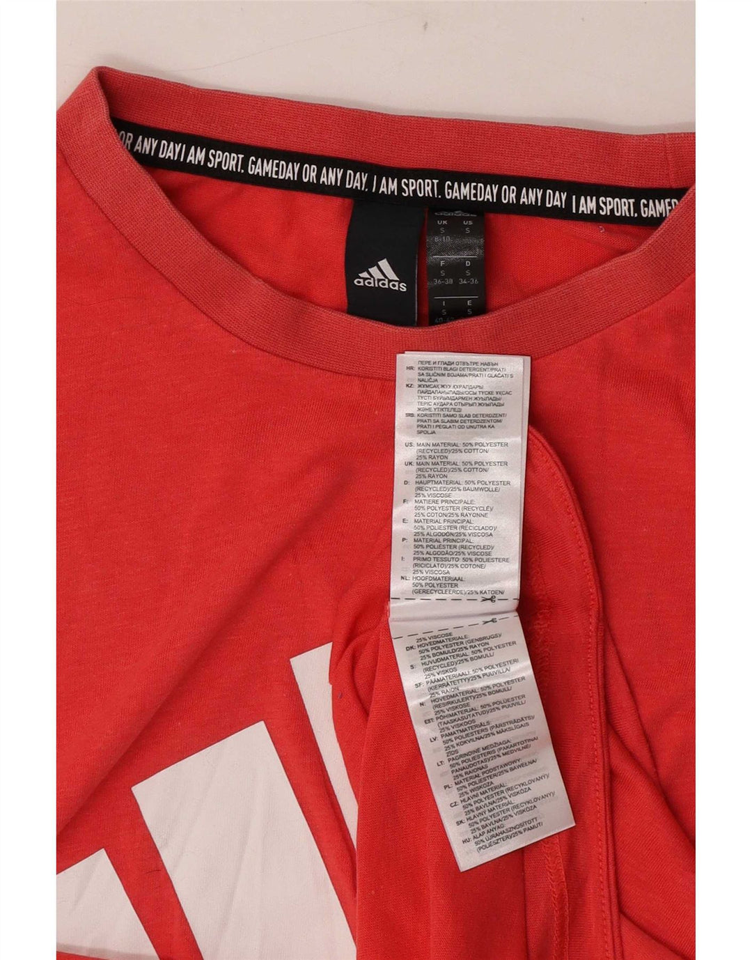 Vesta grafică pentru femei Adidas UK 8/10 Poliester roșu mic