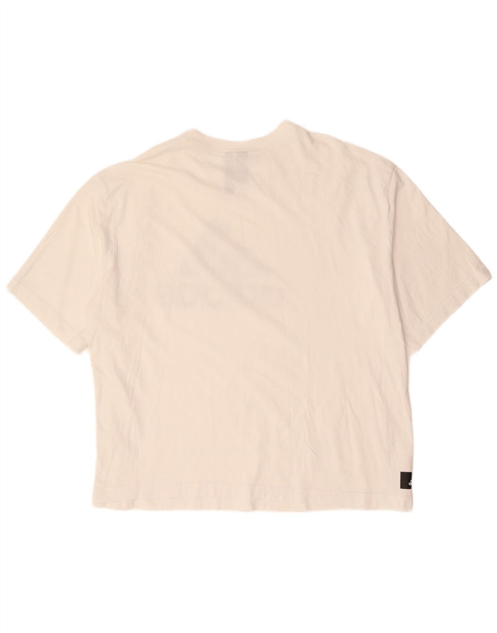 Tricou grafic supradimensionat ADIDAS pentru femei UK 20/22 XL bumbac alb