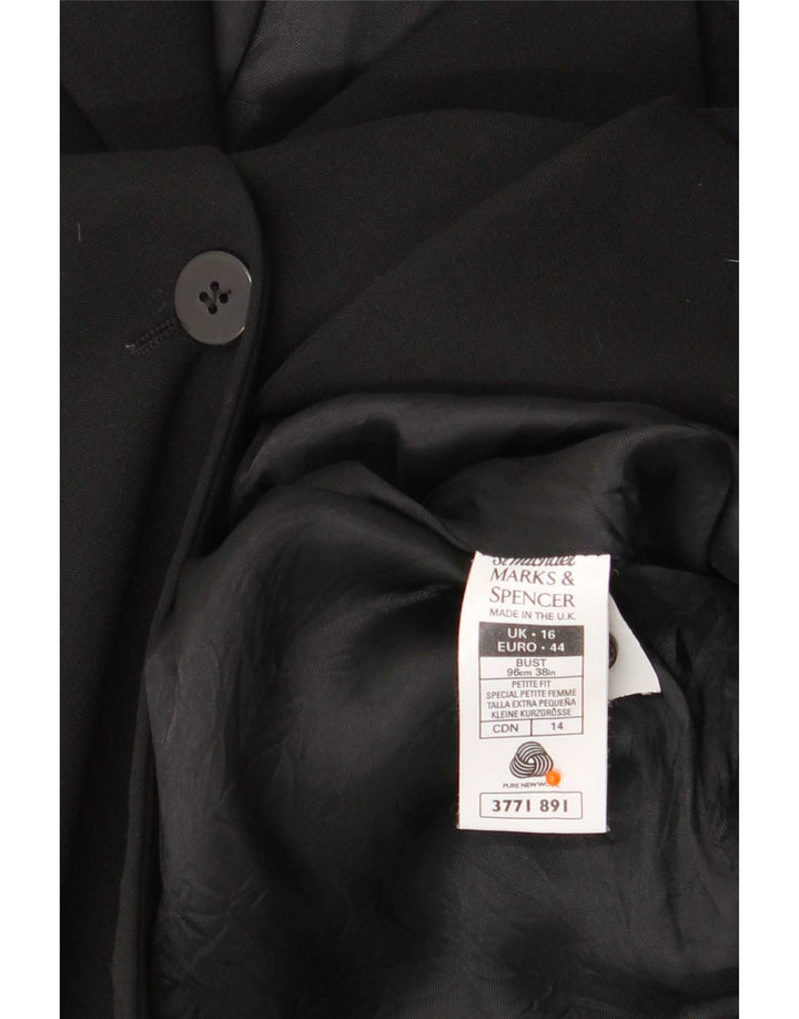 Palton pentru femei Marks & Spencer UK 16 mare, negru, lână nouă