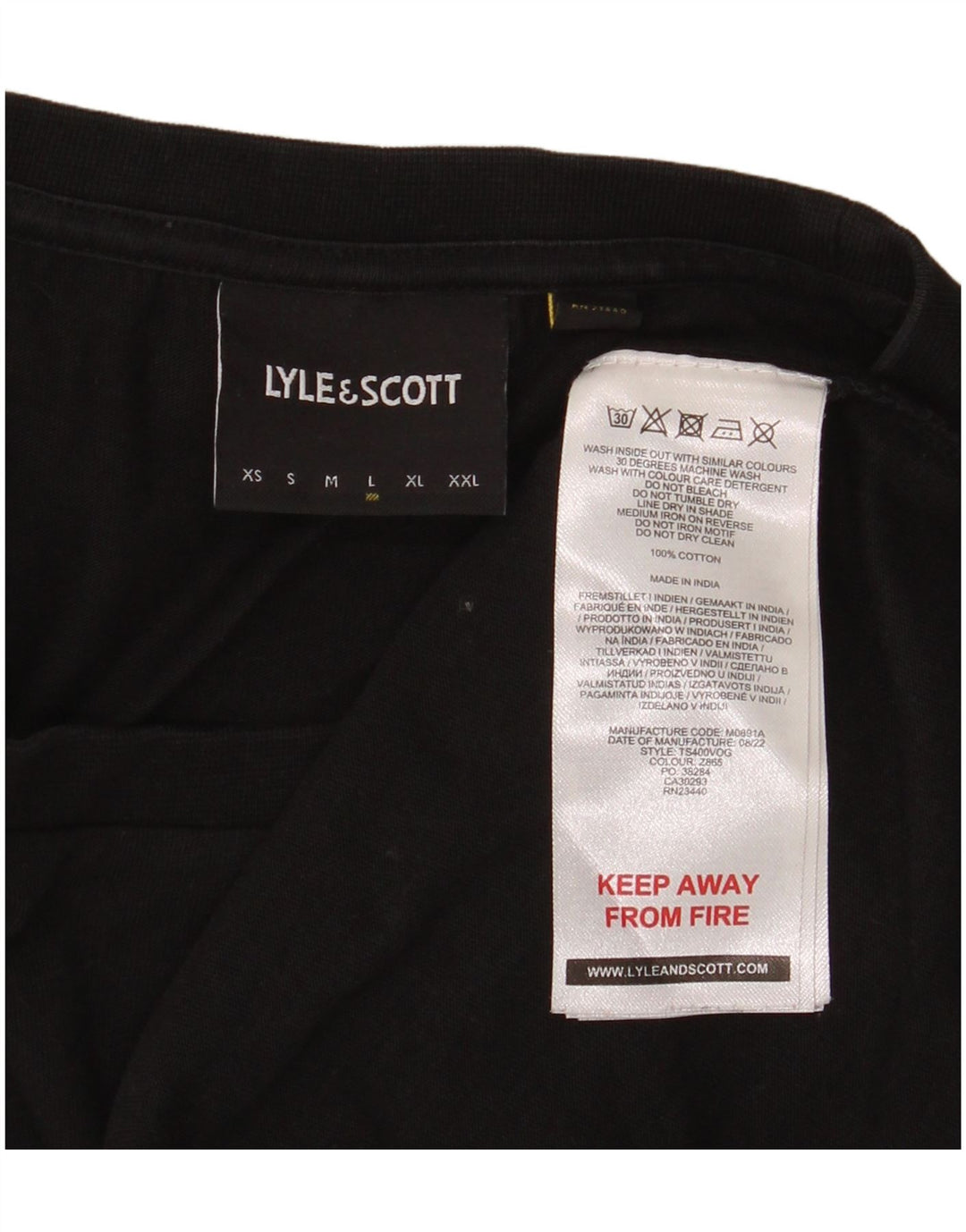 Tricou pentru bărbați Lyle & Scott Top mare din bumbac negru