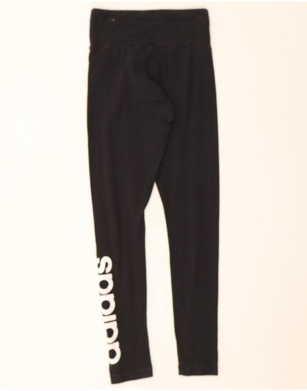 Leggings grafic Adidas pentru femei UK 4/6 XS bumbac negru