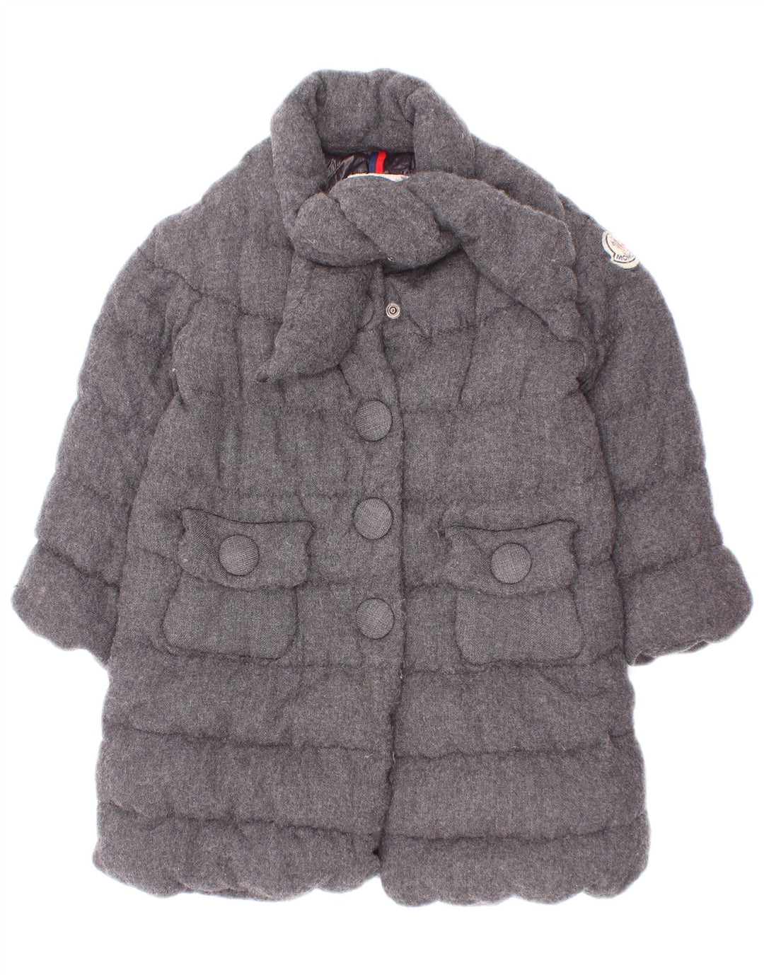 Palton căptușit pentru fete Moncler 3-4 ani, gri viscoză