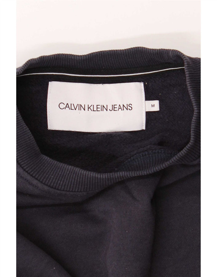 Hanorac Calvin Klein Jeans pentru bărbați Pulover mediu din bumbac bleumarin