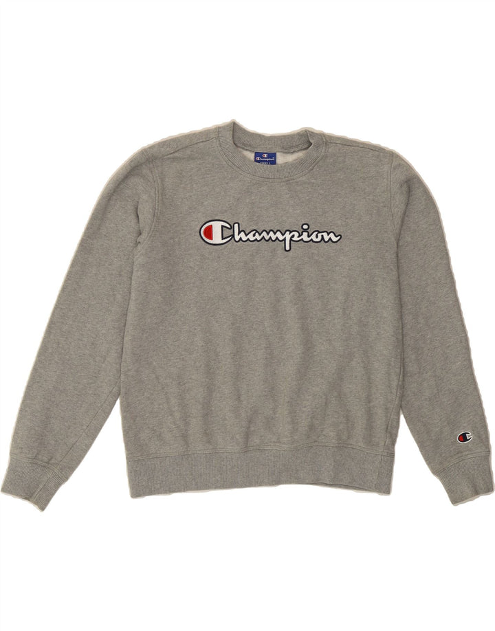 CHAMPION Womens Graphic Sweatshirt Jumper UK 10 Small Grey Cotton Vintage Champion and Second-Hand Champion from Messina Hembry 