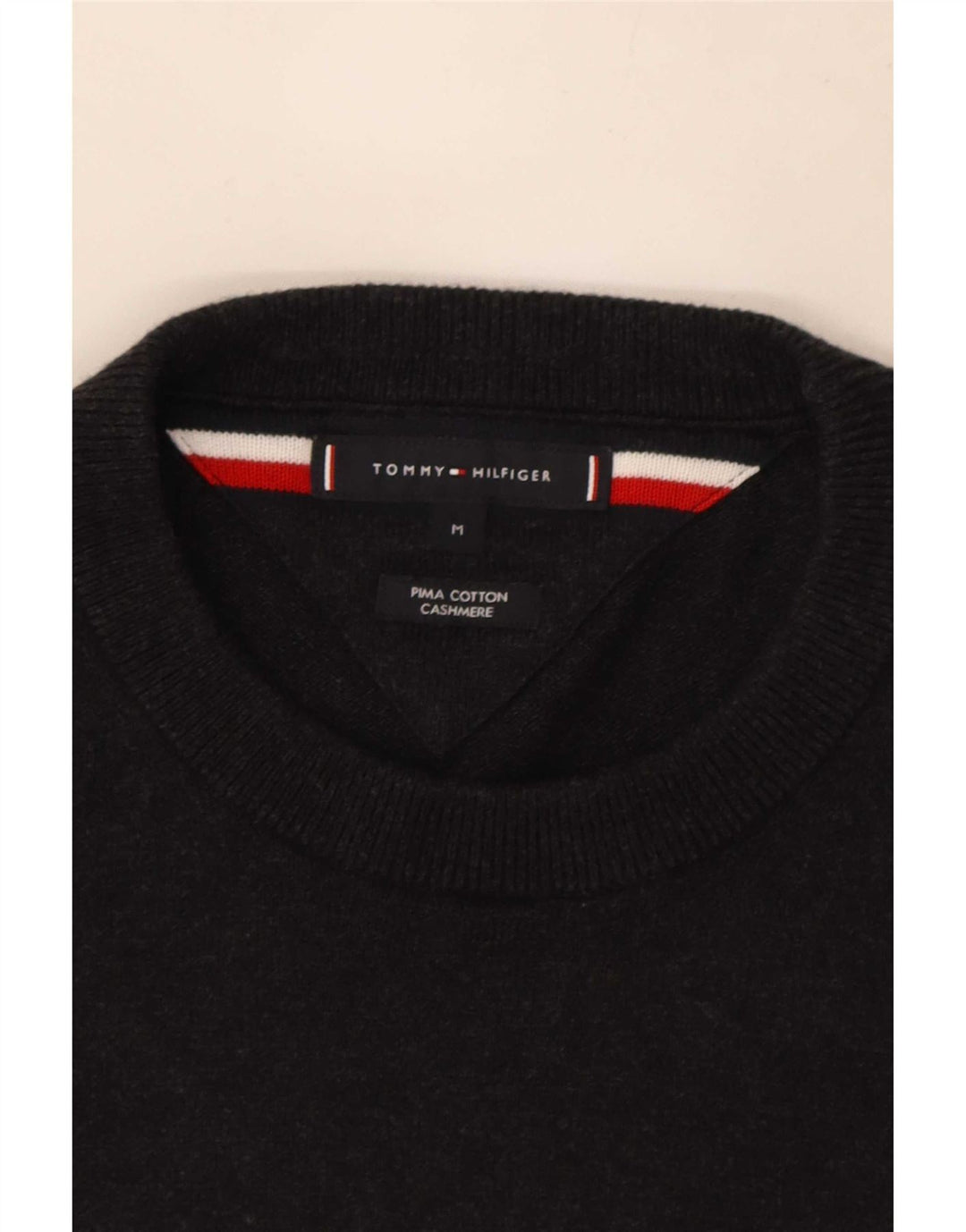 Pulover Tommy Hilfiger pentru bărbați, cu gât crew, bumbac, gri mediu