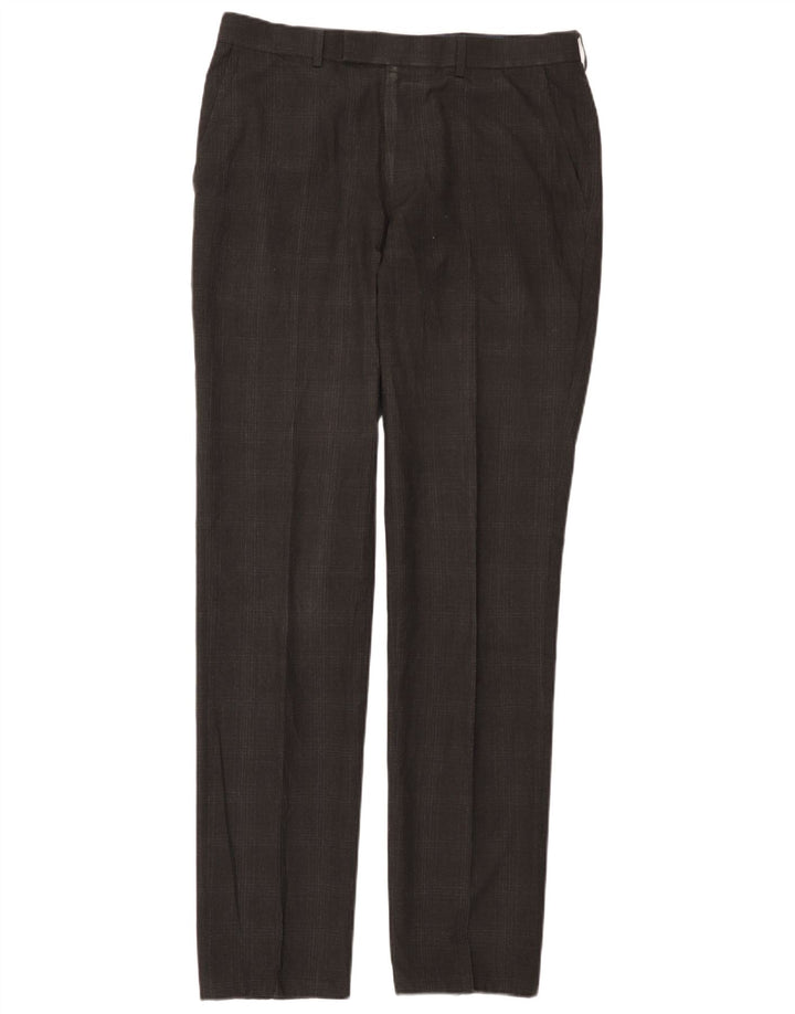 Pantaloni de costum pentru bărbați Marks & Spencer Super Slim Fit L32 L33 Gri Check