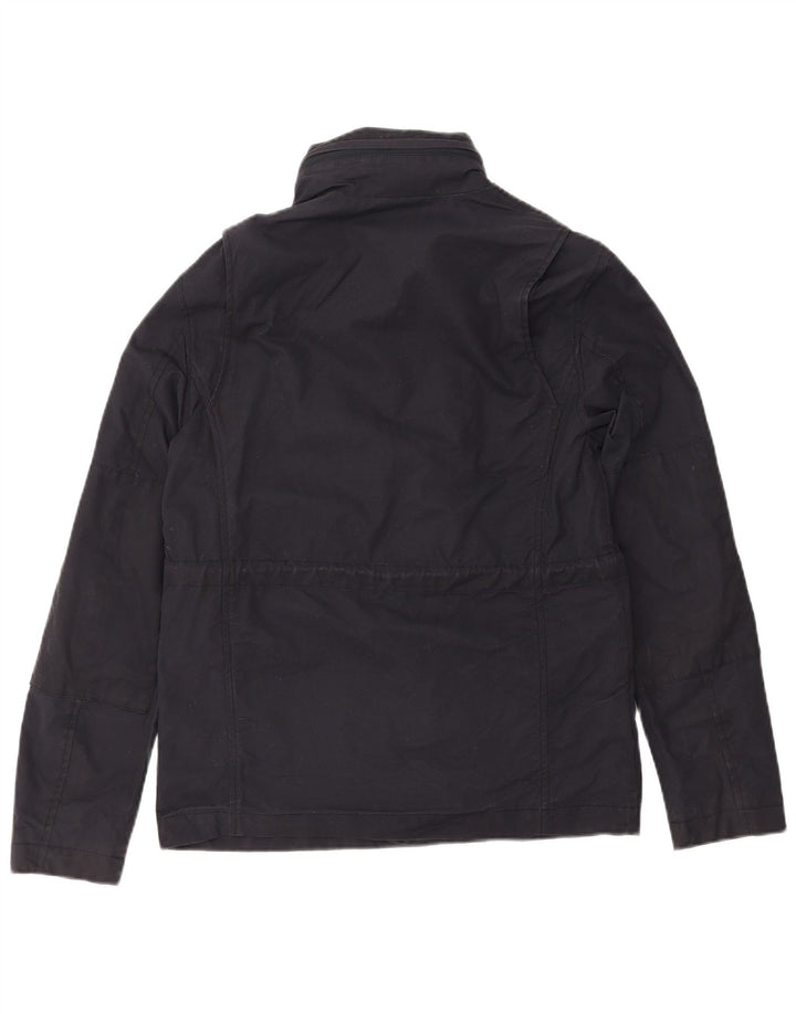 FRED PERRY Jachetă de vânt cu glugă pentru bărbați UK 36 Bumbac, albastru bleumarin mic