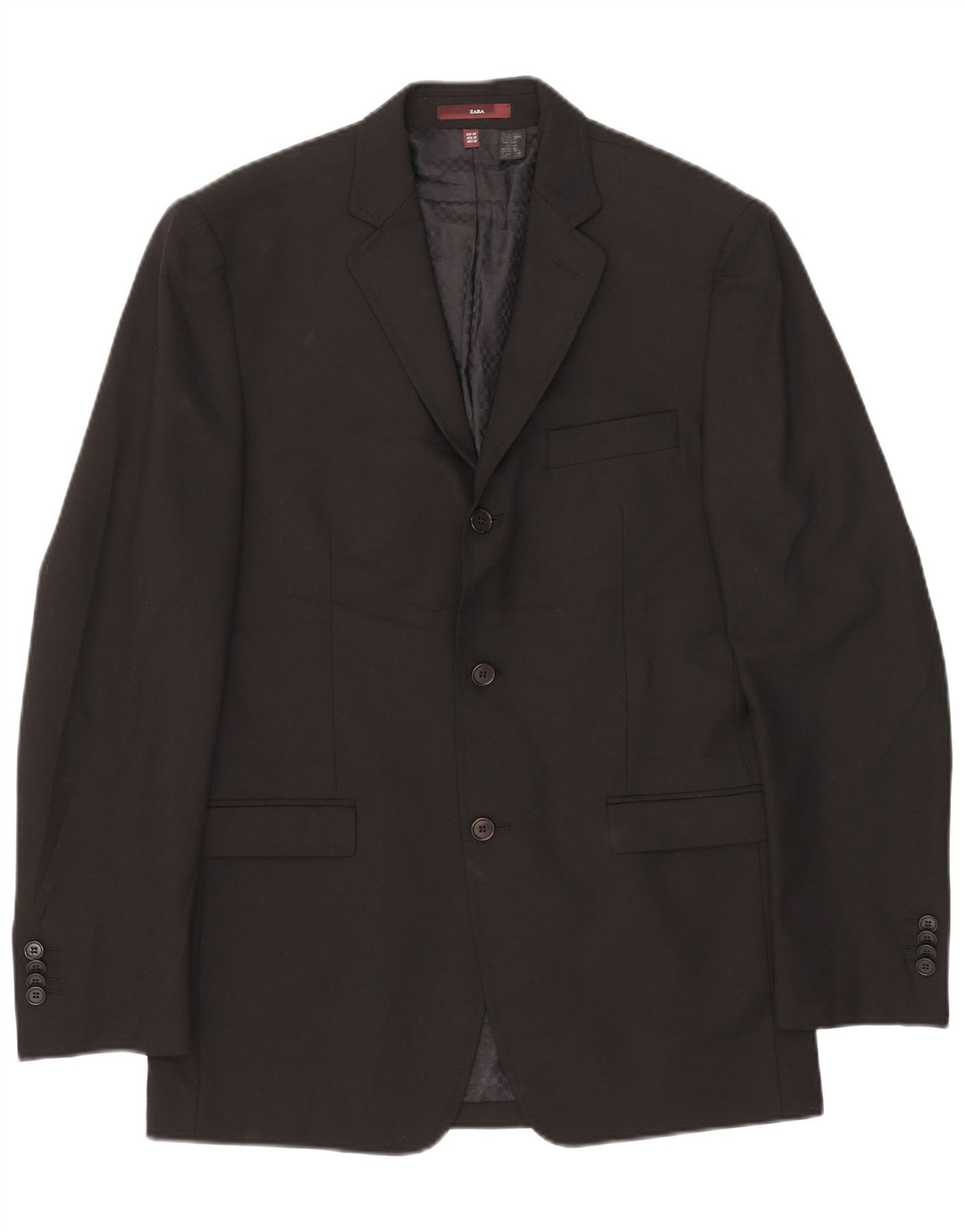 Blazer pentru bărbați Zara cu 3 nasturi EU 48 Poliester mediu negru