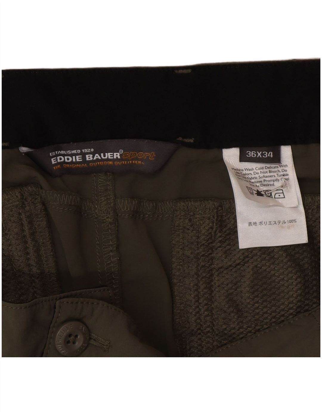 Pantaloni cargo drepți pentru bărbați Eddie Bauer L36 L34 Kaki Poliester