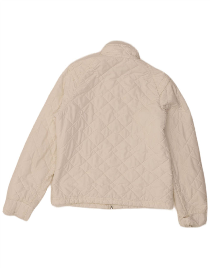 Jachetă matlasată Adidas pentru femei UK 14 Poliester alb mediu