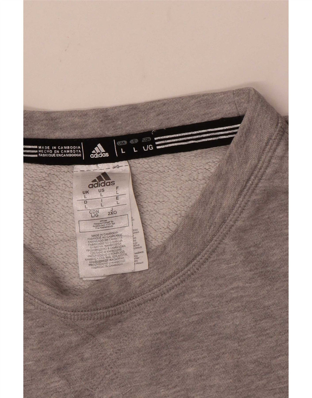 Hanorac grafic pentru bărbați Adidas Jumper mare, gri, bumbac