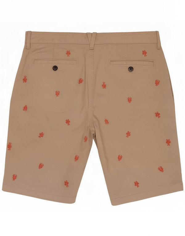 Fat Face Mens Abstract Pattern Chino Shorts Medium W32 Beige Spot Bumbac