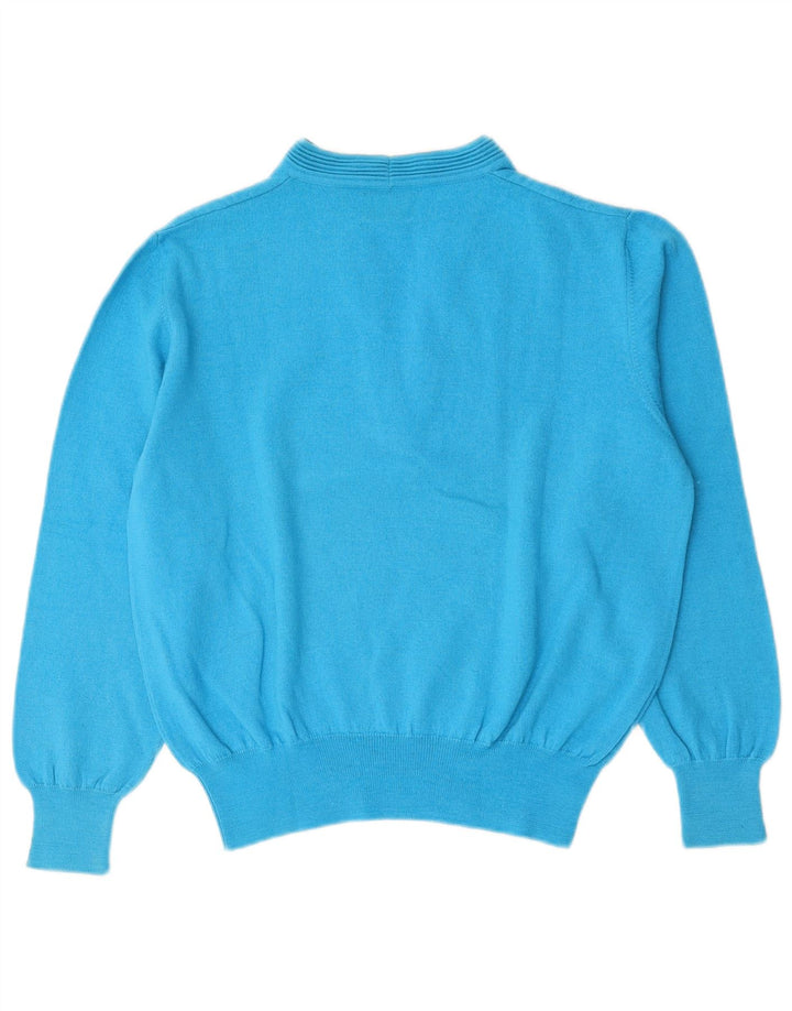 Luisa Spagnoli Pulover cu decolteu în V pentru femei UK 12 Lână albastră medie