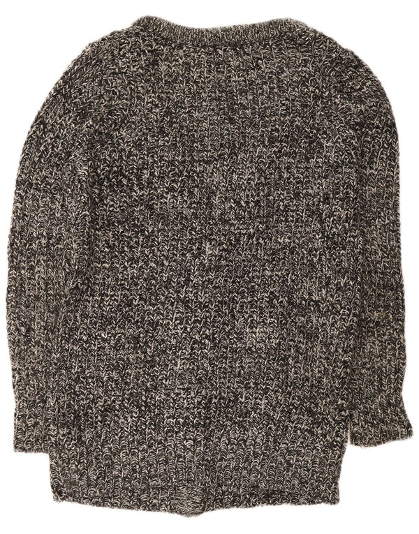 Pulover cardigan cu paragate Zara pentru femei UK 14 Gri mediu acrilic cu pete