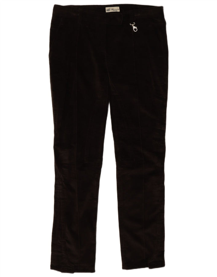 BLUMARINE Pantaloni casual subțiri din catifea pentru femei IT 44 Medium L32 L30 Maro