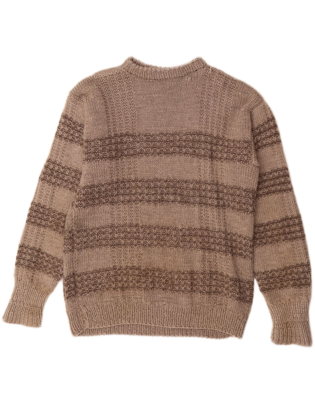 Pulover vintage pentru bărbați cu decolteu în dungi, gri mediu