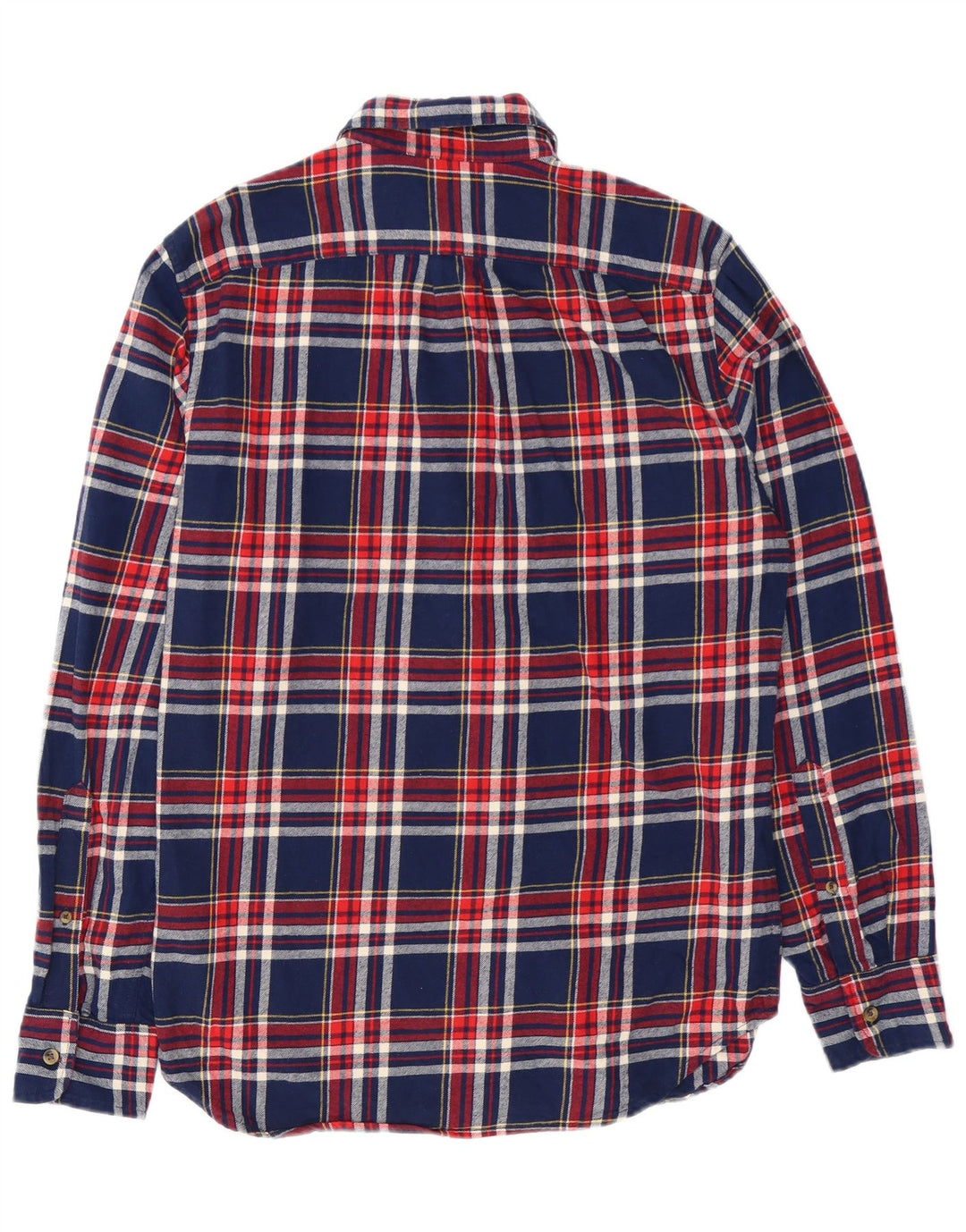 Cămașă de flanel pentru bărbați J. Crew, din bumbac cu carouri, albastru marin
