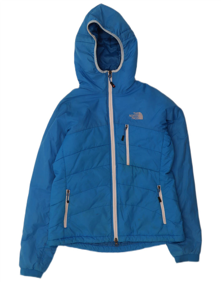 Jachetă căptușită cu glugă The North Face pentru femei UK 12 Medium Blue Nylon