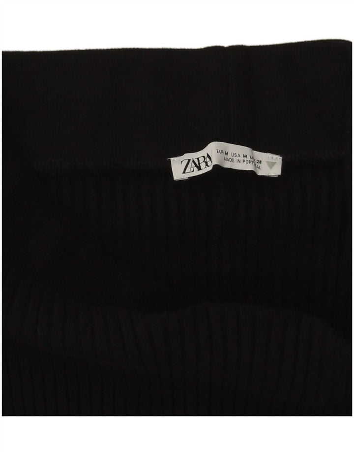 Fusta Midi tricotată pentru femei Zara Medium W28 Negru