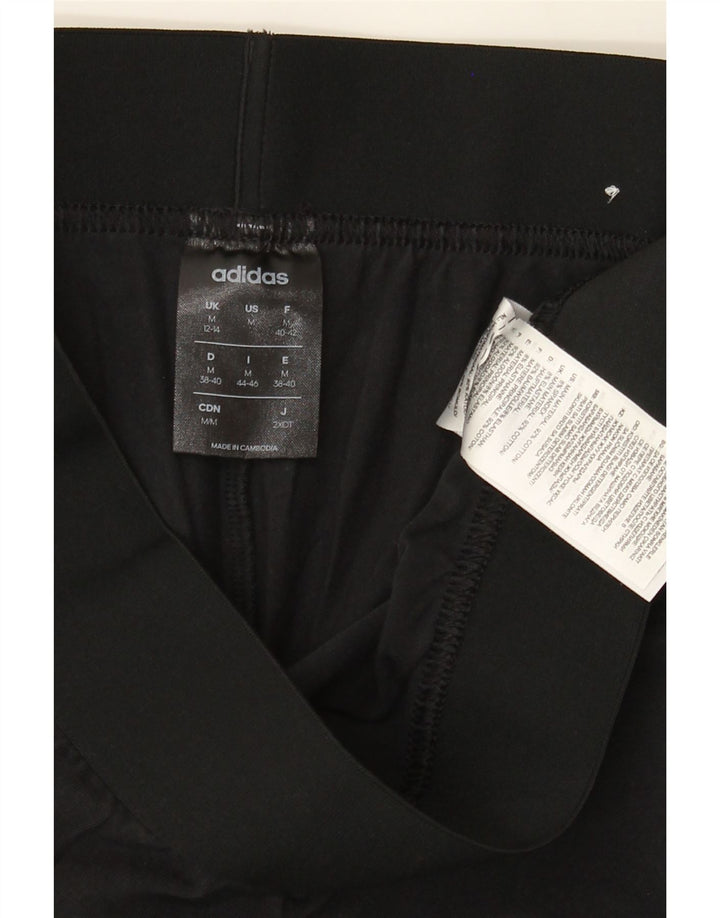 ADIDAS Womens Leggings UK 12/14 Medium  Black Cotton Vintage Adidas and Second-Hand Adidas from Messina Hembry 