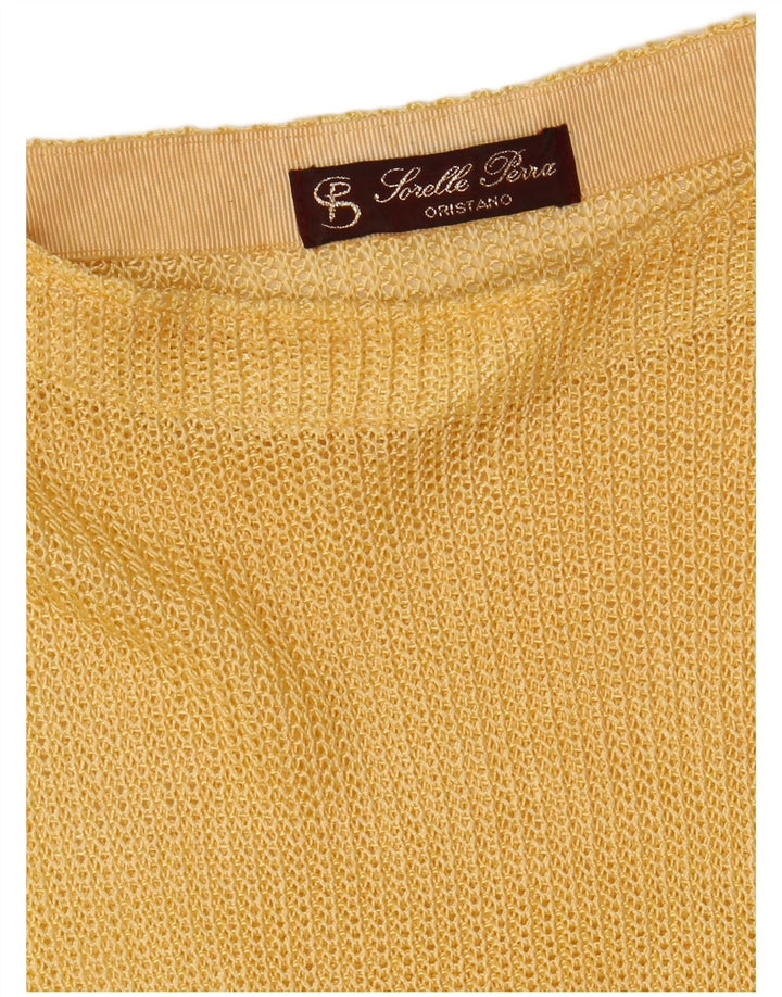 Pulover vintage pentru femei cu gât de barcă UK 8 mic multicolor
