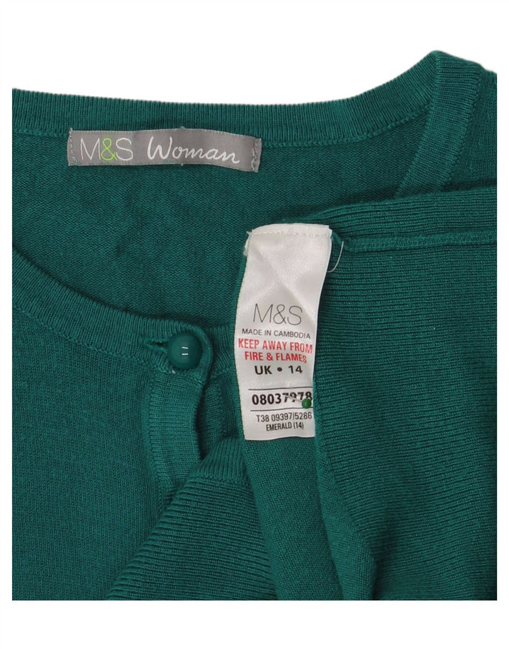 Pulover cardigan pentru femei Marks & Spencer UK 14 Medium Green Viscose