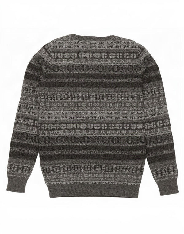 Pulover Marlboro Classics pentru bărbați, cu gât crew, 2XL, lână Fair Isle gri